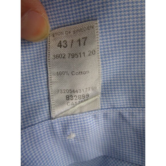 Eton Shirt 17 White Button Up Striped Slim Fit Casual Preppy Woven XL * - Picture 9 of 10